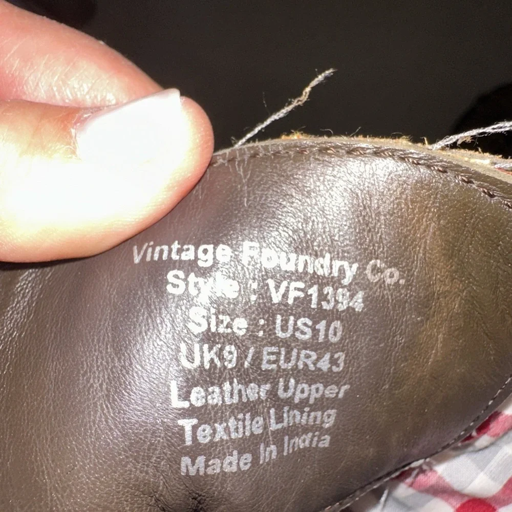 Vintage Foundry Vulcan Brown Leather Boots Mens 10 Lace Up Croc Ankle Combat Zip